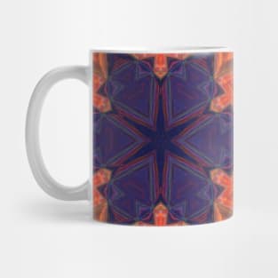 Mosaic Kaleidoscope Flower Orange Red Blue and Purple Mug